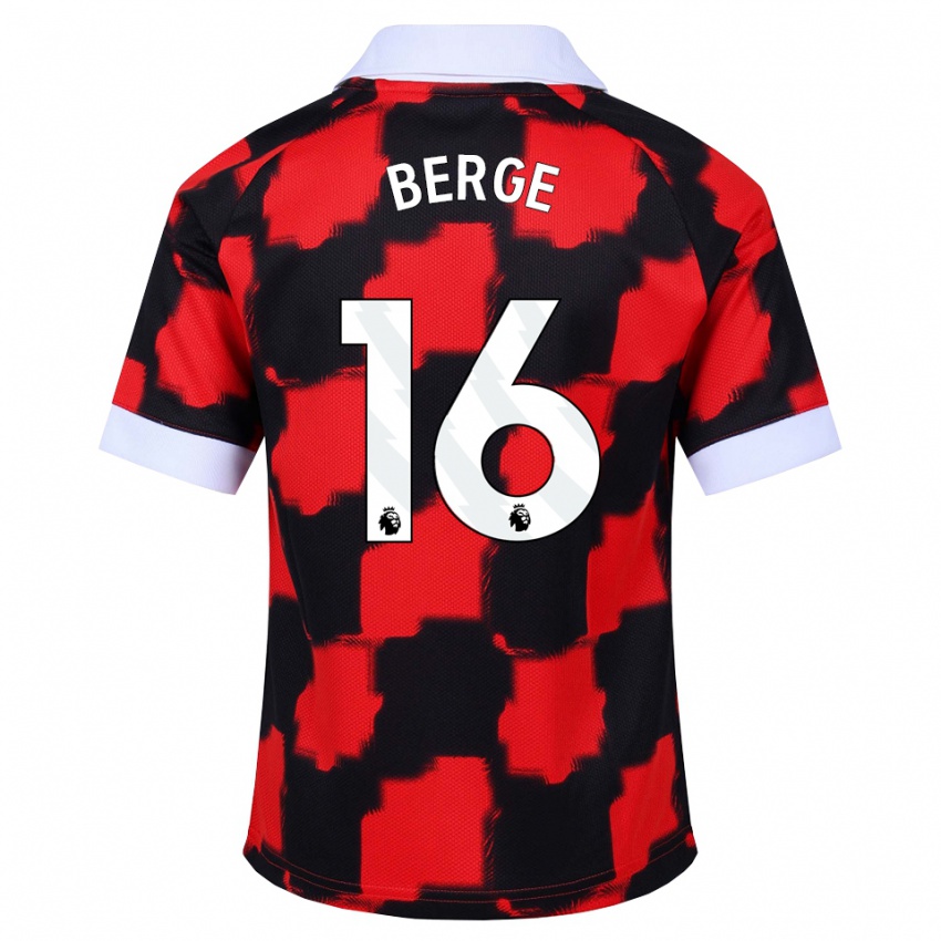 נשים סאנדר ברגה #16 אדום לבן שחור הרחק ג'רזי 2026/27 חולצה קצרה