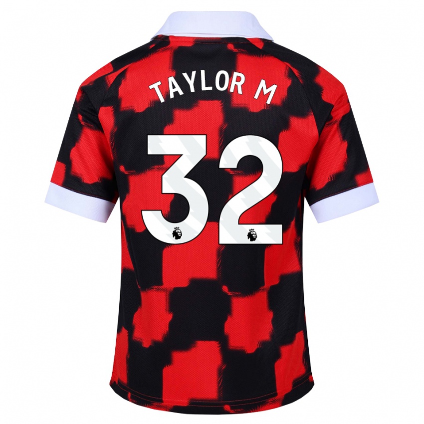 נשים Belle Taylor-M #32 אדום לבן שחור הרחק ג'רזי 2026/27 חולצה קצרה