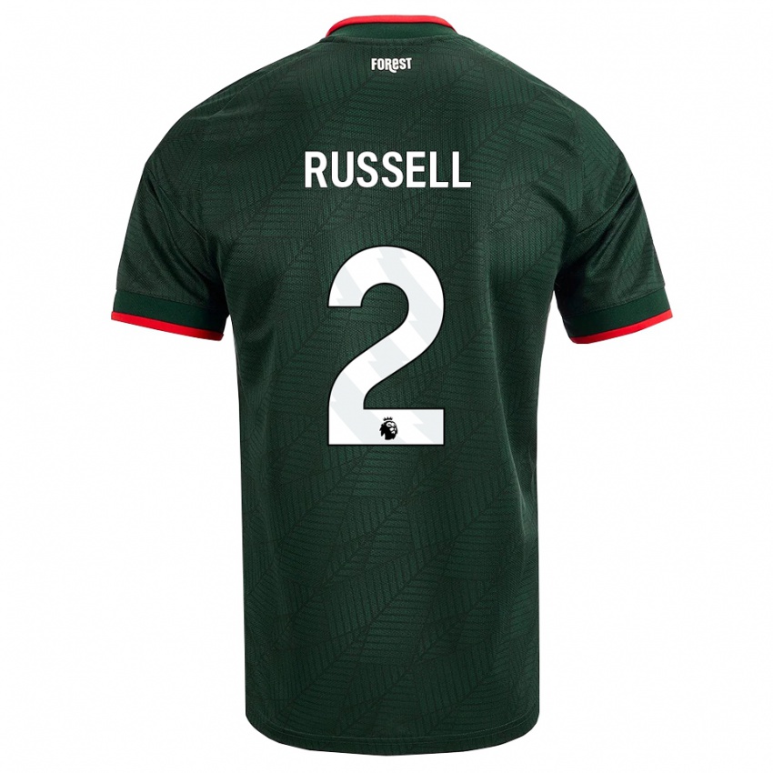 נשים Blaine Russell #2 ירוק כהה אדום הרחק ג'רזי 2026/27 חולצה קצרה