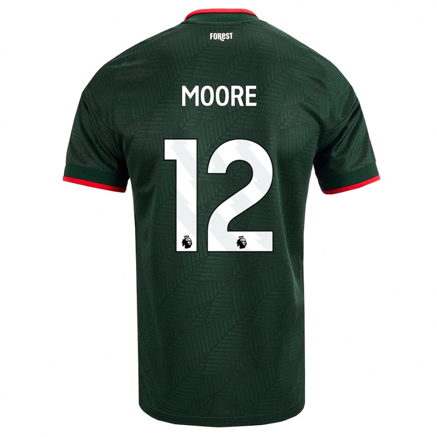 נשים Daniel Moore #12 ירוק כהה אדום הרחק ג'רזי 2026/27 חולצה קצרה