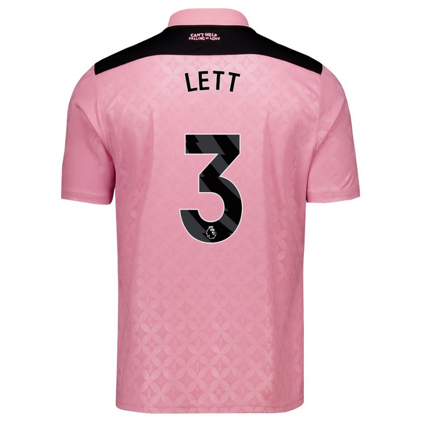 נשים Josh Lett #3 ורוד בהיר שחור הרחק ג'רזי 2026/27 חולצה קצרה