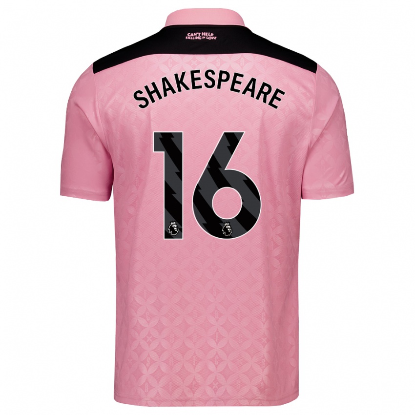 נשים Caleb Shakespeare #16 ורוד בהיר שחור הרחק ג'רזי 2026/27 חולצה קצרה