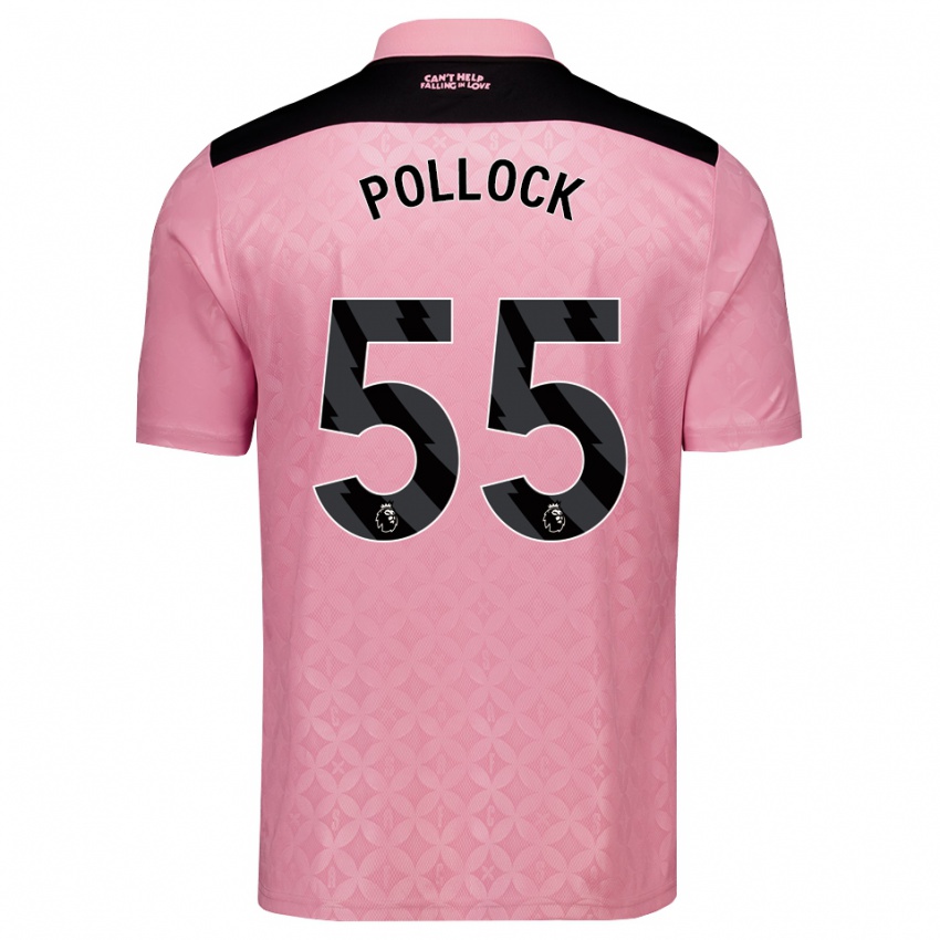 נשים Alfie Pollock #55 ורוד בהיר שחור הרחק ג'רזי 2026/27 חולצה קצרה