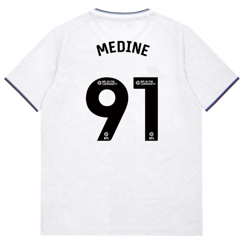 נשים Jephthah Medine #91 בורדו לבן הרחק ג'רזי 2026/27 חולצה קצרה