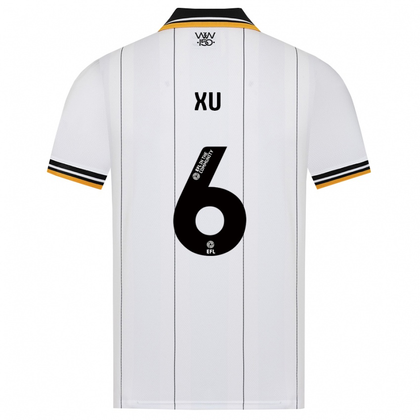 נשים Bin Xu #6 כתום לבן שחור הרחק ג'רזי 2026/27 חולצה קצרה