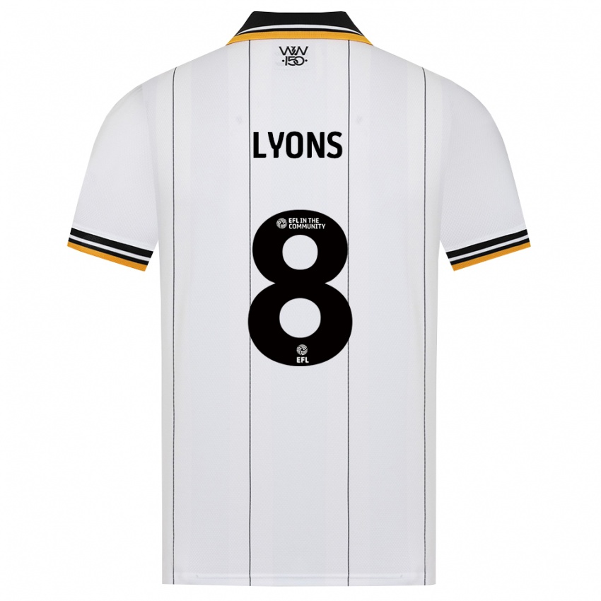 נשים Connor Lyons #8 כתום לבן שחור הרחק ג'רזי 2026/27 חולצה קצרה