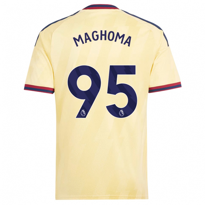נשים Jaden Maghoma #95 צהוב בהיר כחול חצות ג'רזי קיט שלישי 2026/27 חולצה קצרה