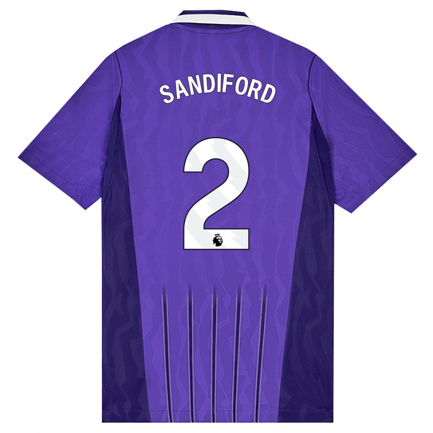 נשים Oscar Sandiford #2 סגול לבן ג'רזי קיט שלישי 2026/27 חולצה קצרה