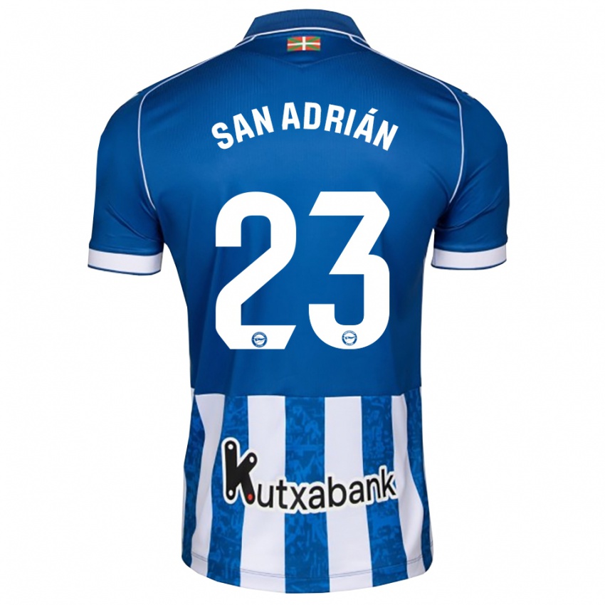 ילדים Marta San Adrián #23 לבן כחול שחור ג'רזי ביתית 2026/27 חולצה קצרה