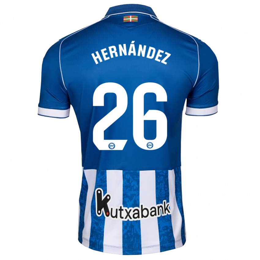 ילדים Izei Hernández #26 לבן כחול שחור ג'רזי ביתית 2026/27 חולצה קצרה