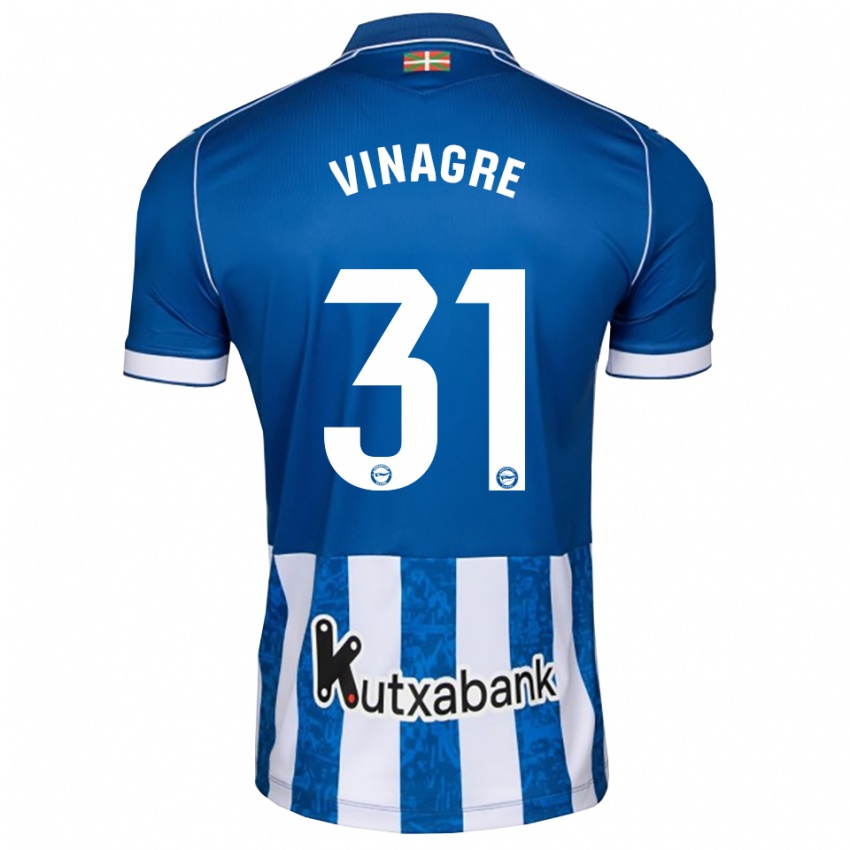 ילדים Pablo Vinagre #31 לבן כחול שחור ג'רזי ביתית 2026/27 חולצה קצרה