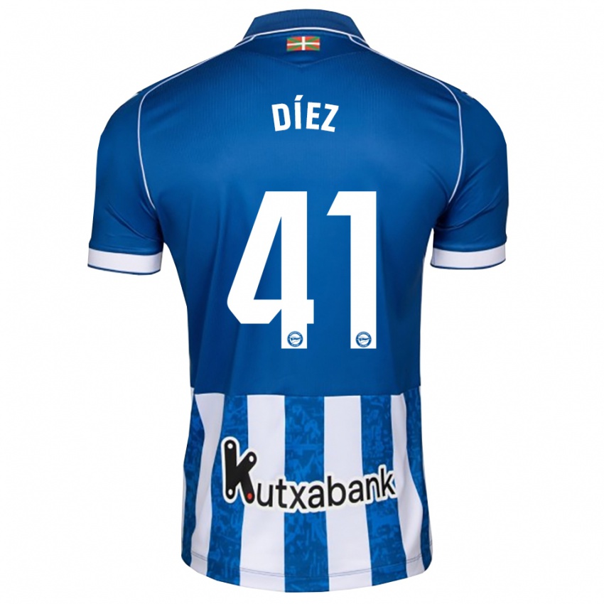 ילדים Victor Díez #41 לבן כחול שחור ג'רזי ביתית 2026/27 חולצה קצרה