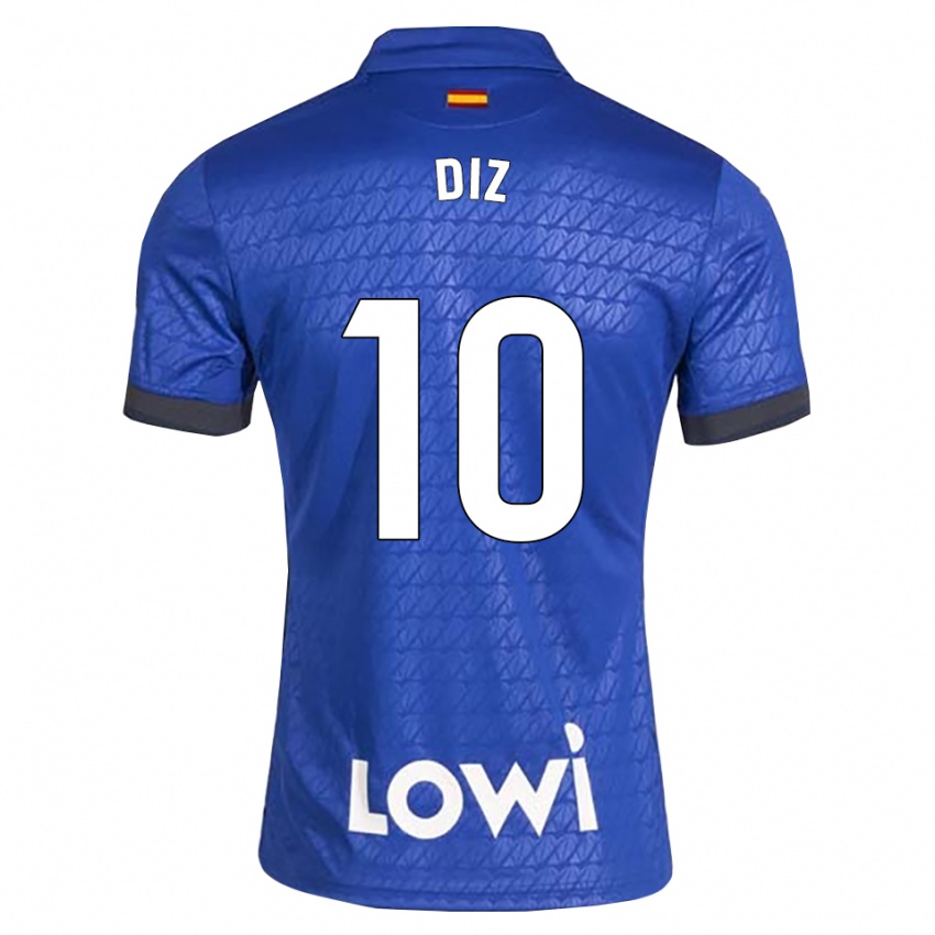 ילדים Rafa Diz #10 לבן כחול שחור ג'רזי ביתית 2026/27 חולצה קצרה