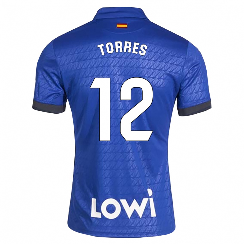 ילדים Rubén Torres #12 לבן כחול שחור ג'רזי ביתית 2026/27 חולצה קצרה