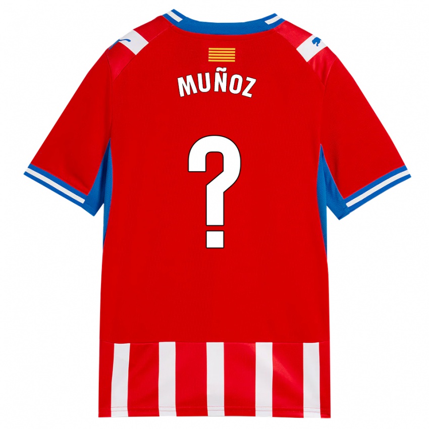 ילדים Yeray Muñoz #0 אדום לבן כחול שמיים ג'רזי ביתית 2026/27 חולצה קצרה