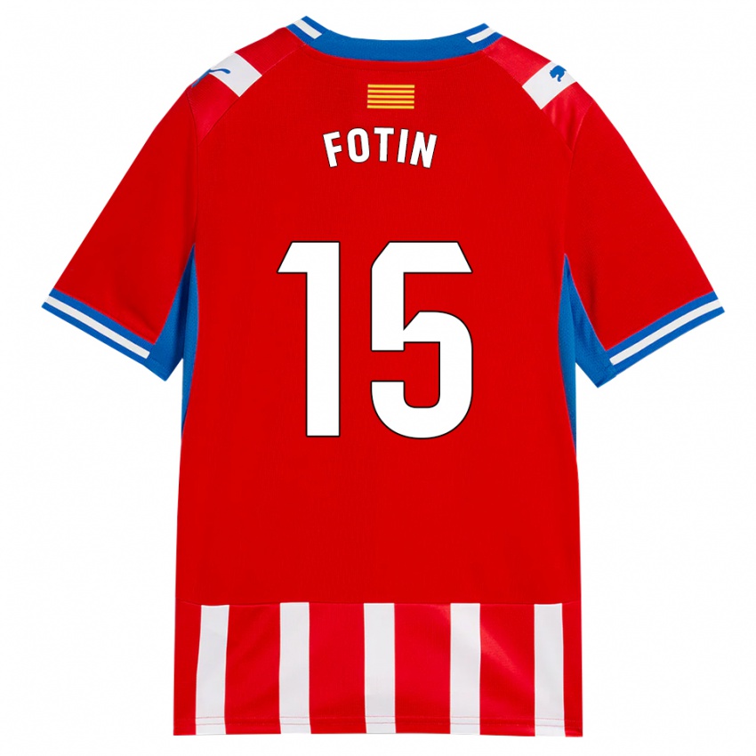 ילדים Rareș Fotin #15 אדום לבן כחול שמיים ג'רזי ביתית 2026/27 חולצה קצרה