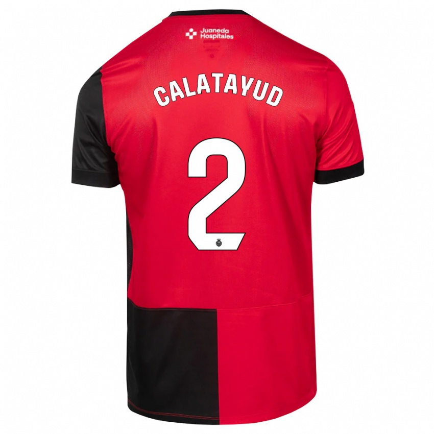 ילדים Miguel Calatayud #2 שחור אדום לבן ג'רזי ביתית 2026/27 חולצה קצרה
