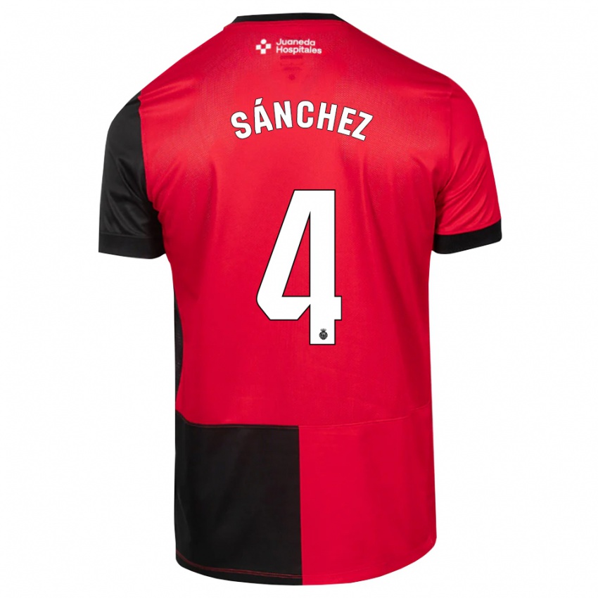 ילדים Leo Sánchez #4 שחור אדום לבן ג'רזי ביתית 2026/27 חולצה קצרה