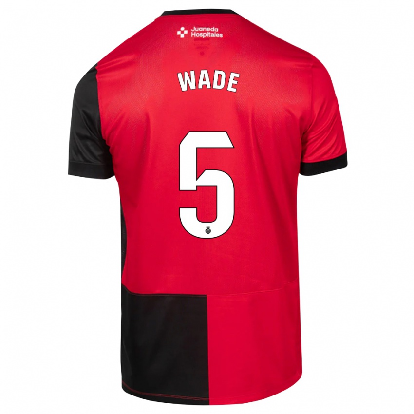 ילדים Sebas Wade #5 שחור אדום לבן ג'רזי ביתית 2026/27 חולצה קצרה
