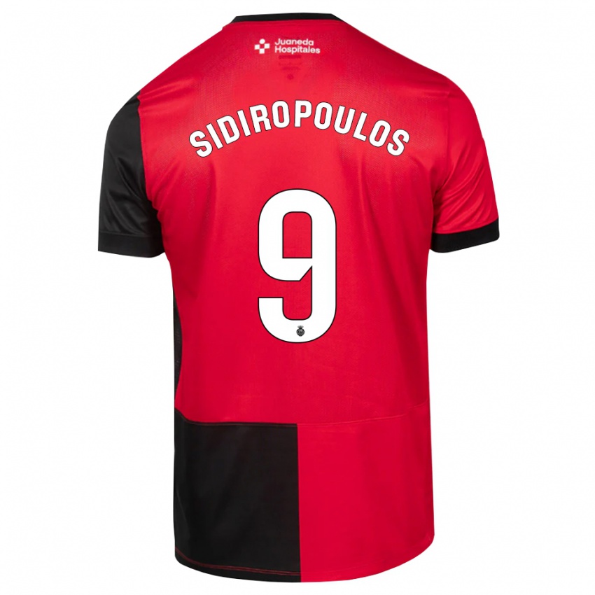 ילדים Anastasios Sidiropoulos #9 שחור אדום לבן ג'רזי ביתית 2026/27 חולצה קצרה