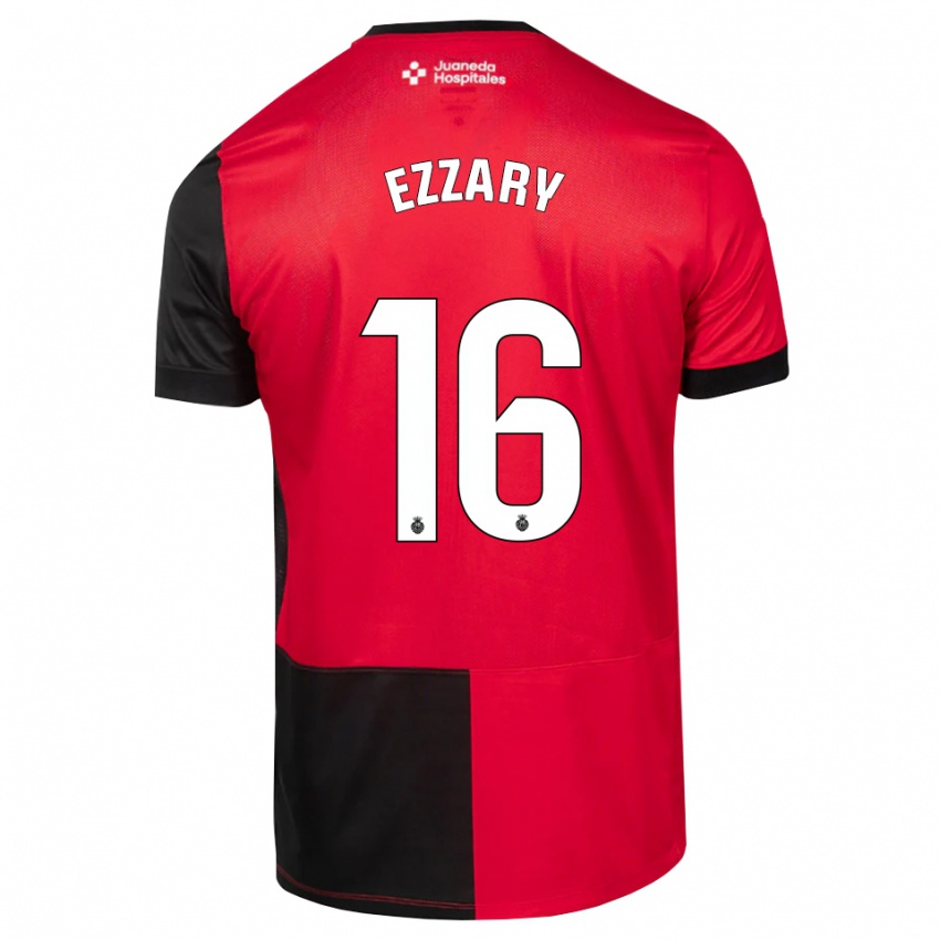 ילדים Ismael Ezzary #16 שחור אדום לבן ג'רזי ביתית 2026/27 חולצה קצרה