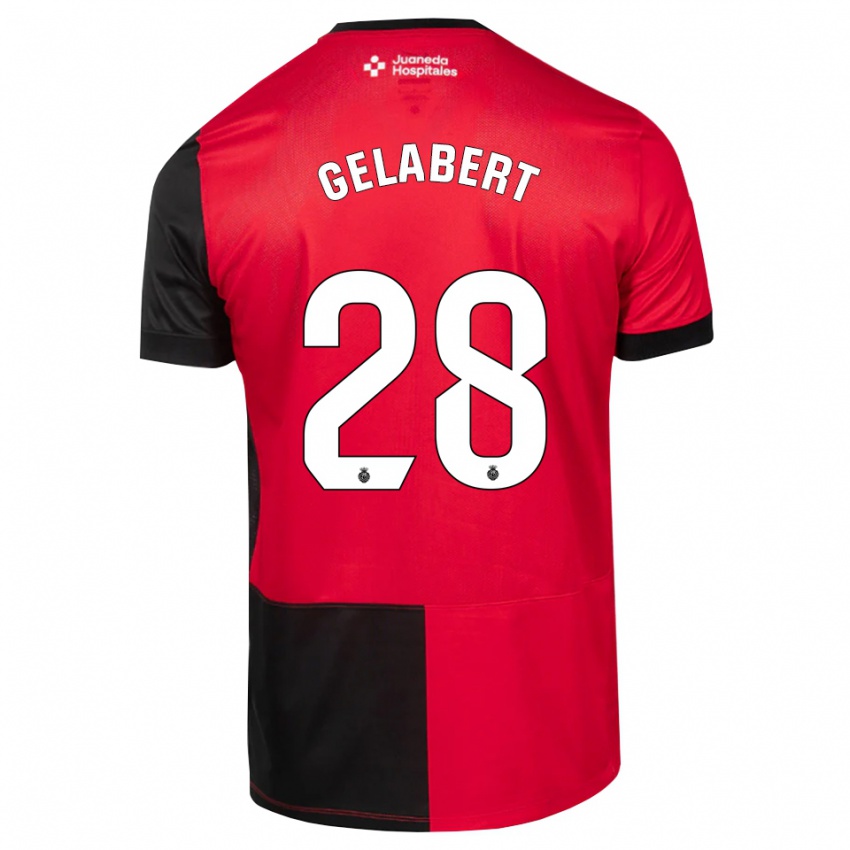 ילדים Miquel Gelabert #28 שחור אדום לבן ג'רזי ביתית 2026/27 חולצה קצרה