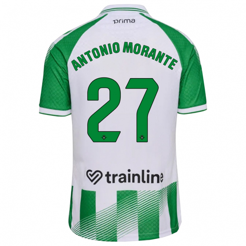 ילדים José Antonio Morante #27 ירוק בהיר שחור לבן ג'רזי ביתית 2026/27 חולצה קצרה