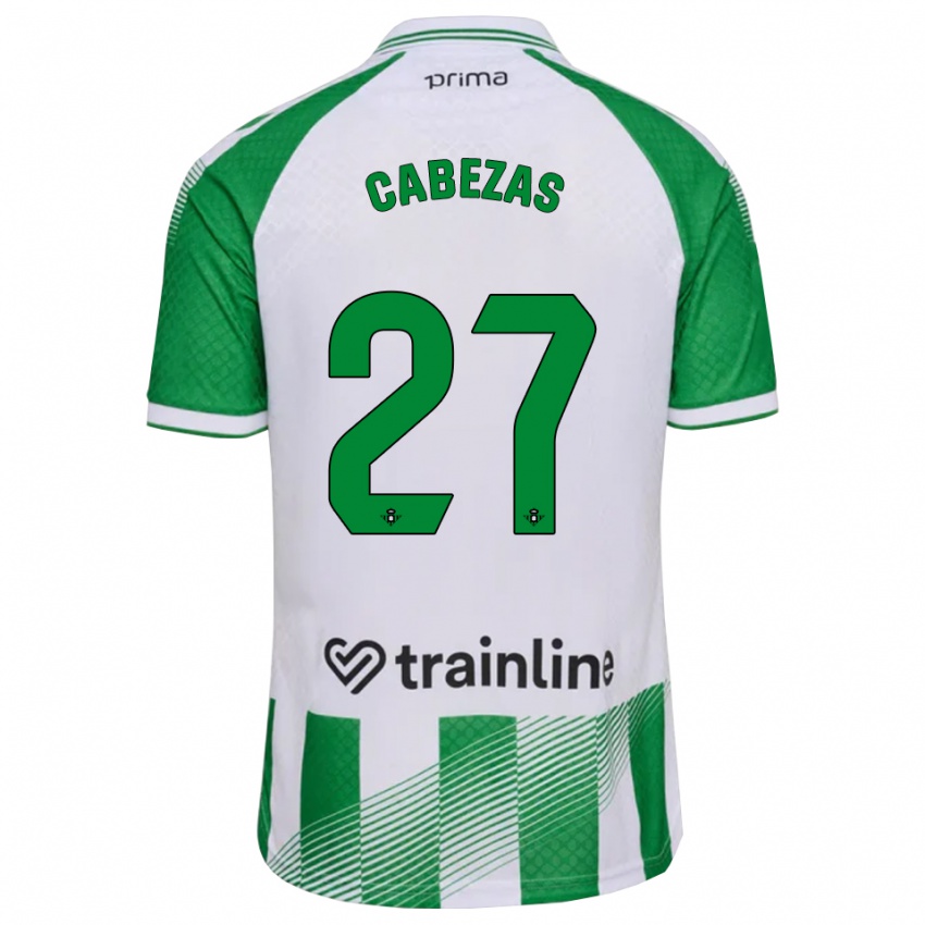 ילדים Ángela Cabezas #27 ירוק בהיר שחור לבן ג'רזי ביתית 2026/27 חולצה קצרה