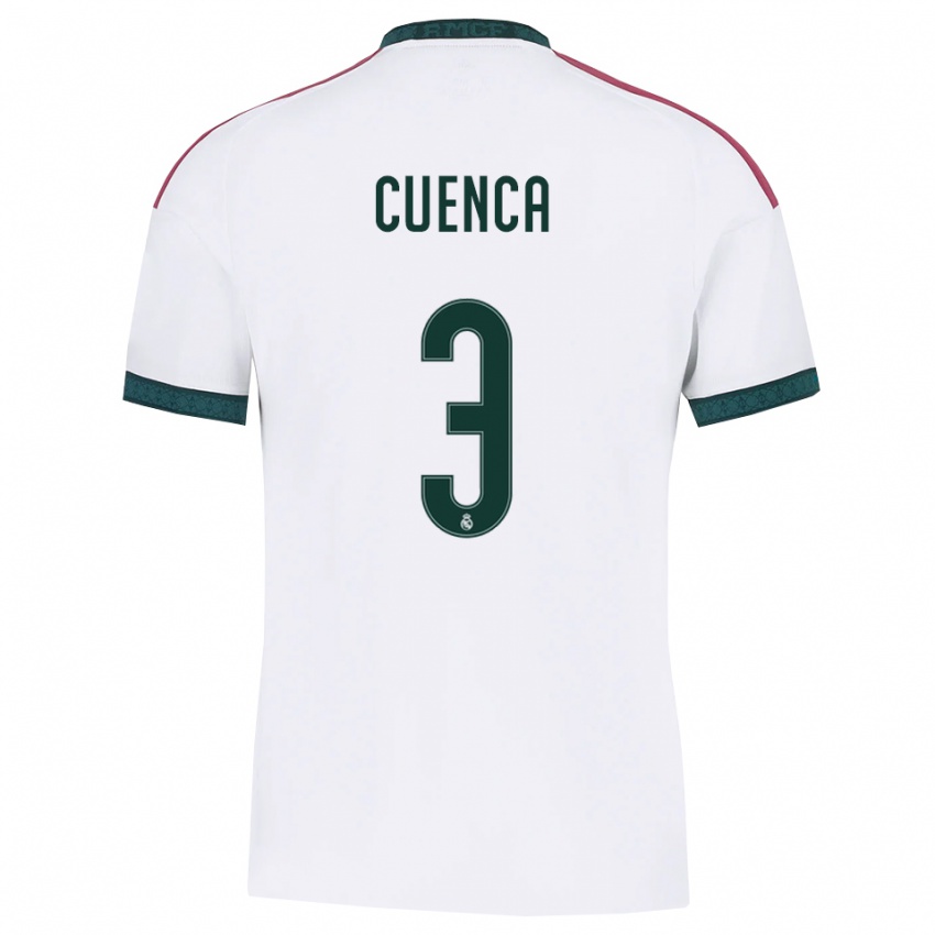 ילדים David Cuenca #3 ירוק כהה לבן אדום ג'רזי ביתית 2026/27 חולצה קצרה