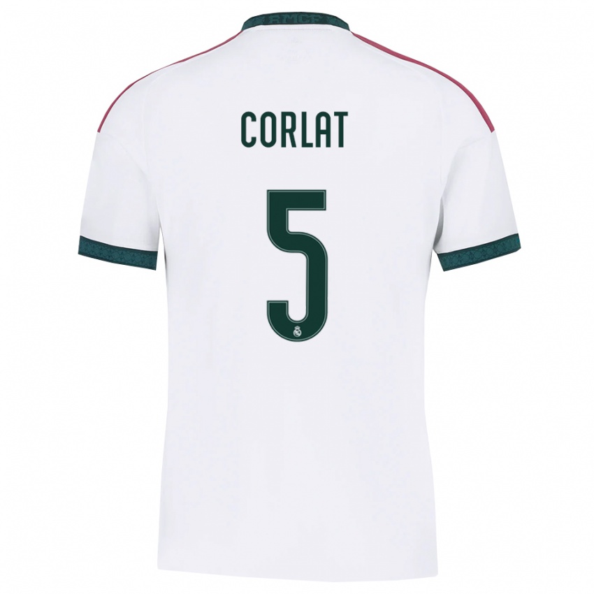 ילדים Edu Corlat #5 ירוק כהה לבן אדום ג'רזי ביתית 2026/27 חולצה קצרה