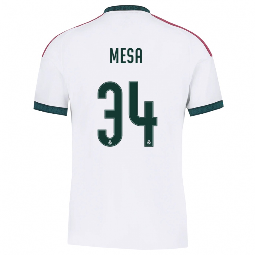 ילדים Óscar Mesa #34 ירוק כהה לבן אדום ג'רזי ביתית 2026/27 חולצה קצרה