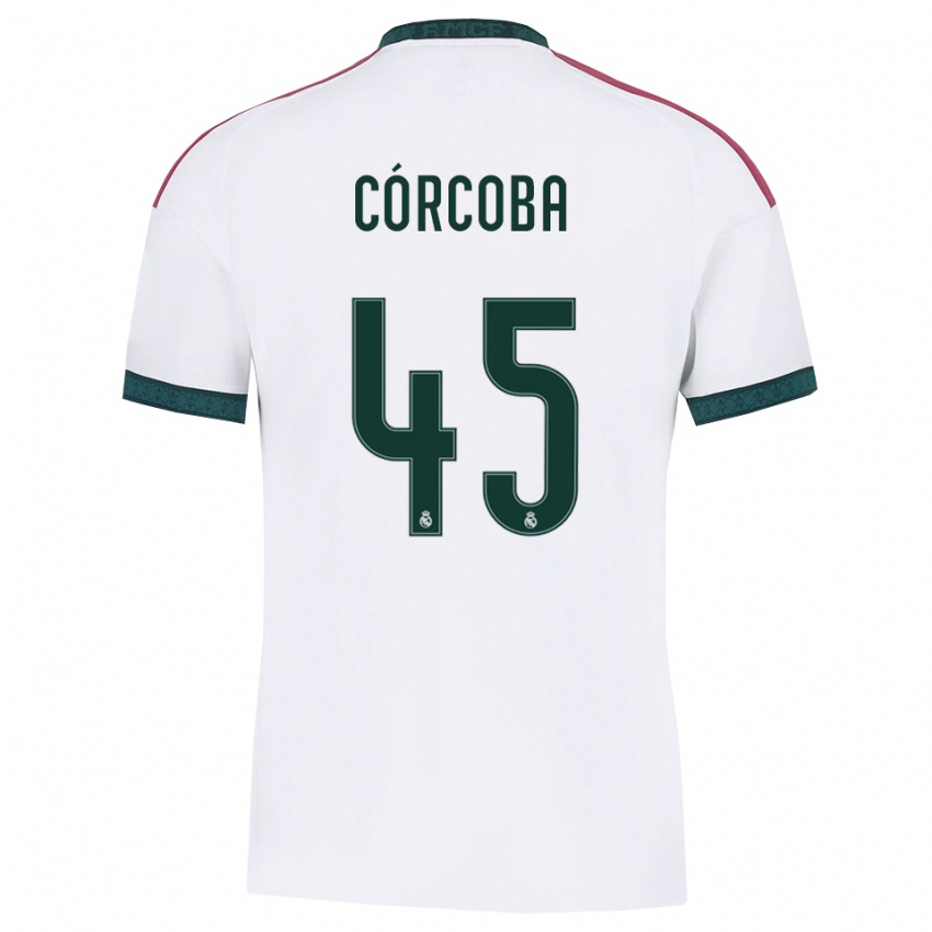 ילדים Andrés Córcoba #45 ירוק כהה לבן אדום ג'רזי ביתית 2026/27 חולצה קצרה
