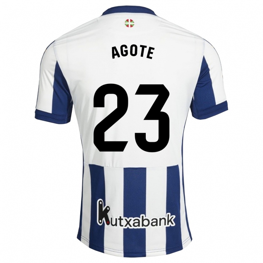ילדים Unax Agote #23 כחול צי זהב ג'רזי ביתית 2026/27 חולצה קצרה
