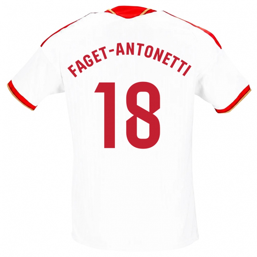 ילדים Roméo Faget-Antonetti #18 לבן אדום ג'רזי ביתית 2026/27 חולצה קצרה