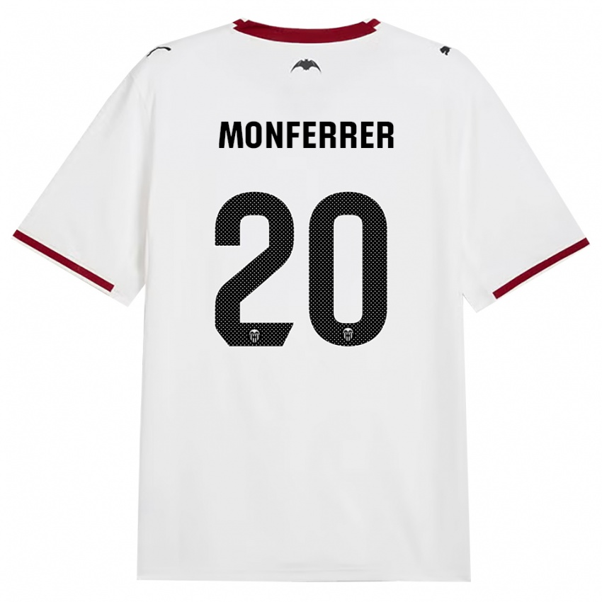 ילדים Miguel Monferrer #20 שחור לבן אדום צהוב ג'רזי ביתית 2026/27 חולצה קצרה