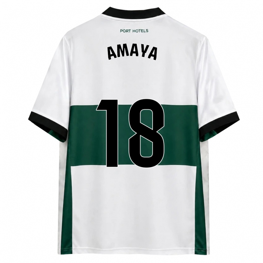 ילדים María Amaya #18 ירוק לבן אדום ג'רזי ביתית 2026/27 חולצה קצרה