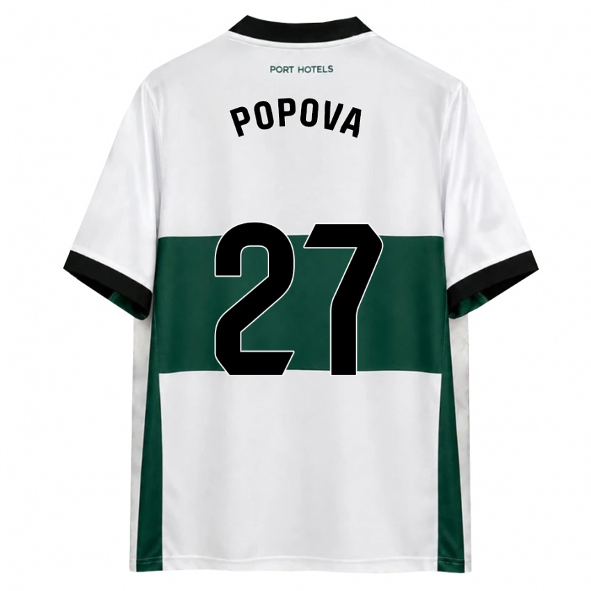 ילדים Ángela Popova Fedorova #27 ירוק לבן אדום ג'רזי ביתית 2026/27 חולצה קצרה