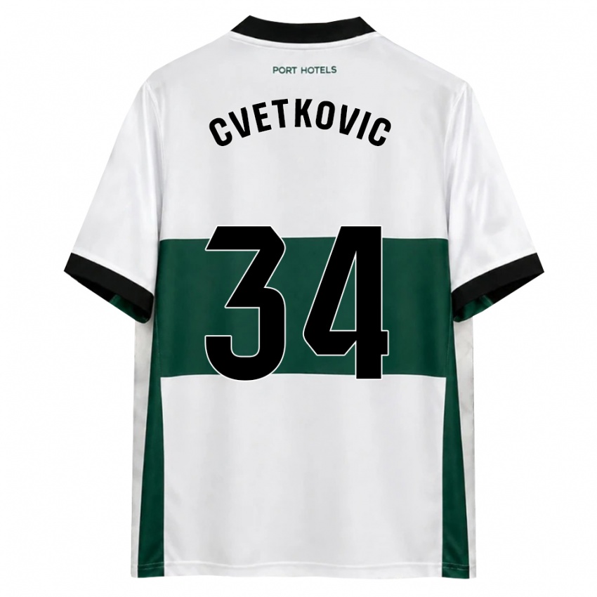 ילדים Novak Cvetkovic #34 ירוק לבן אדום ג'רזי ביתית 2026/27 חולצה קצרה