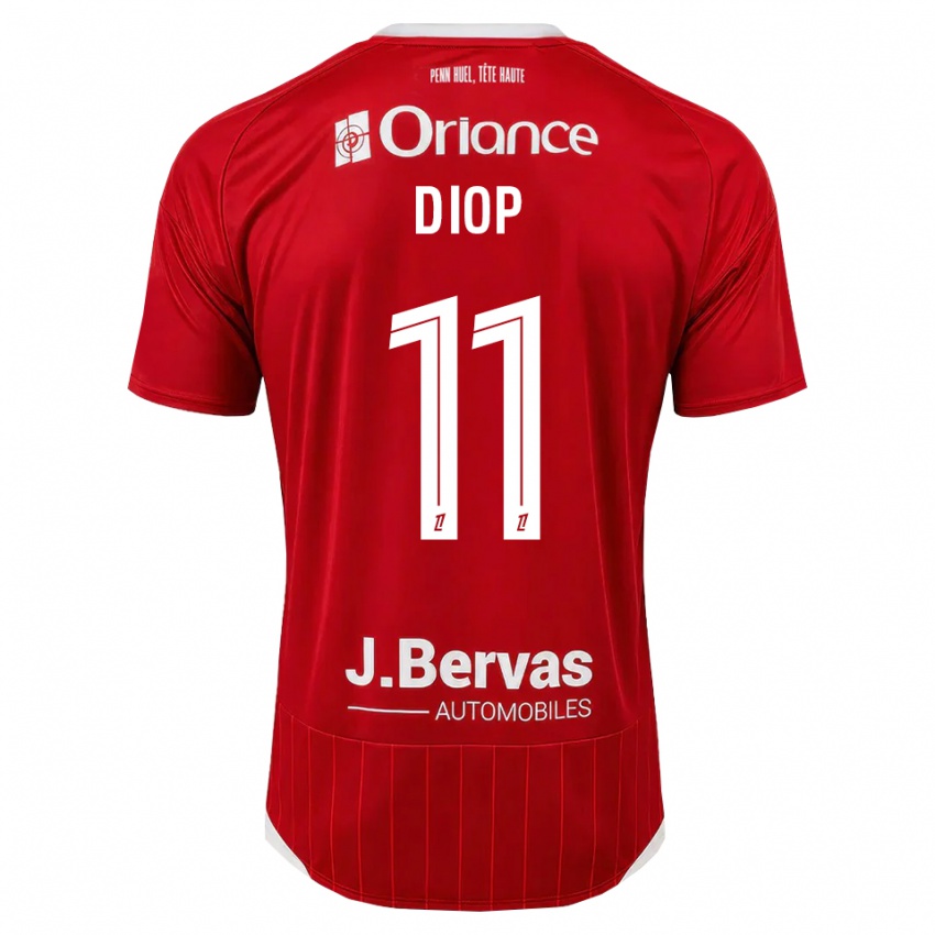 ילדים Samba Diop #11 לבן אדום ג'רזי ביתית 2026/27 חולצה קצרה