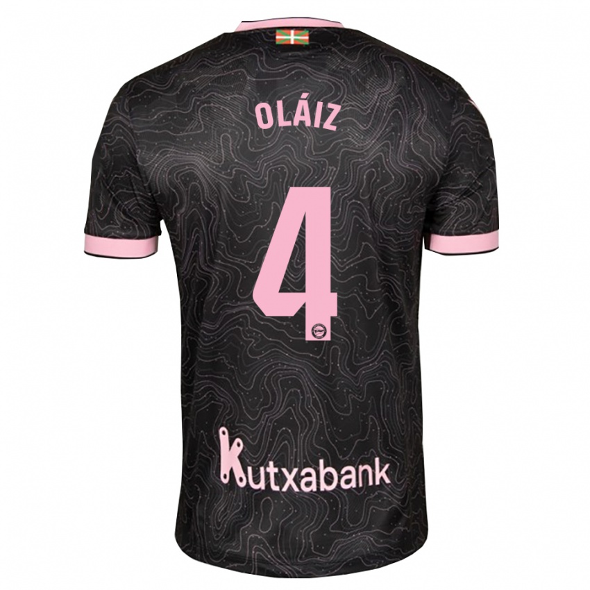 ילדים Xanet Oláiz #4 שחור ורוד הרחק ג'רזי 2026/27 חולצה קצרה