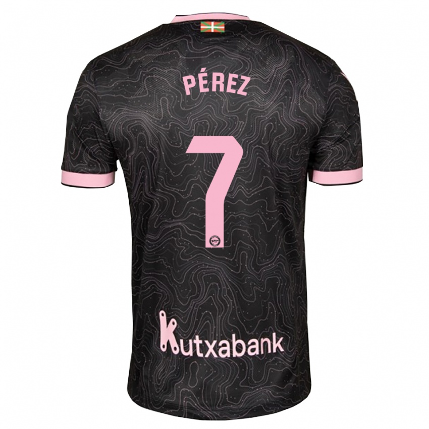 ילדים Ángel Pérez #7 שחור ורוד הרחק ג'רזי 2026/27 חולצה קצרה