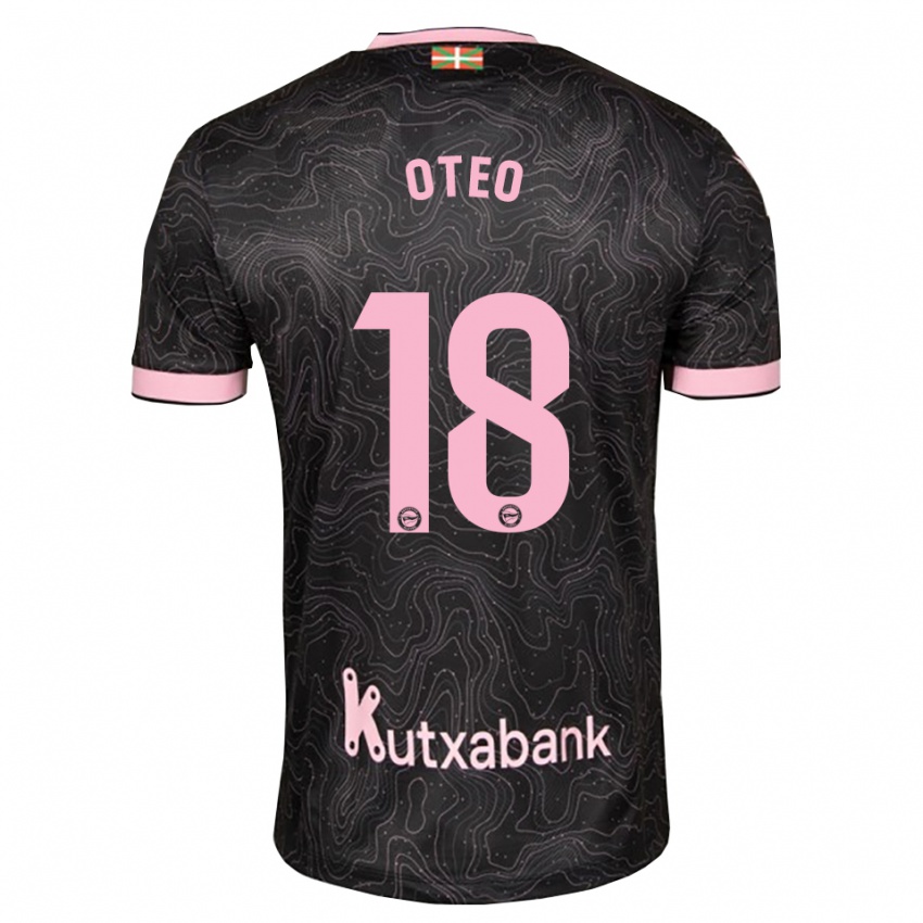 ילדים Iñigo Oteo #18 שחור ורוד הרחק ג'רזי 2026/27 חולצה קצרה