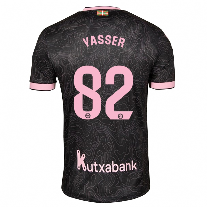 ילדים Omar Yasser #82 שחור ורוד הרחק ג'רזי 2026/27 חולצה קצרה