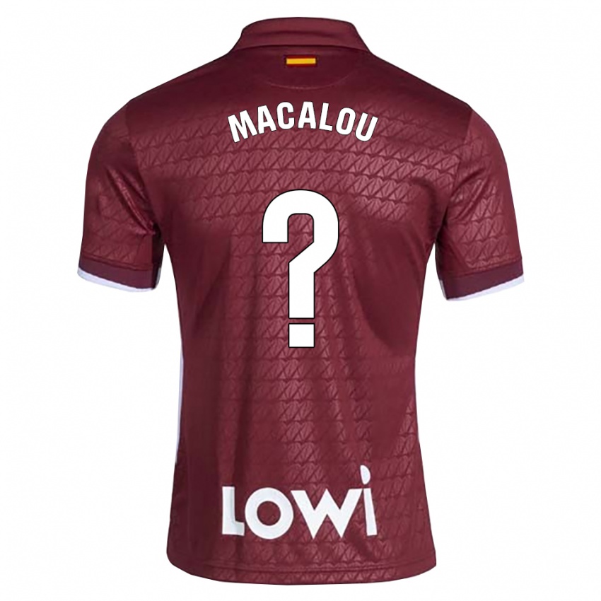 ילדים Mady Macalou #0 אדום כהה לבן הרחק ג'רזי 2026/27 חולצה קצרה