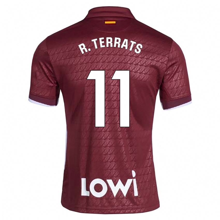 ילדים Ramón Terrats #11 אדום כהה לבן הרחק ג'רזי 2026/27 חולצה קצרה