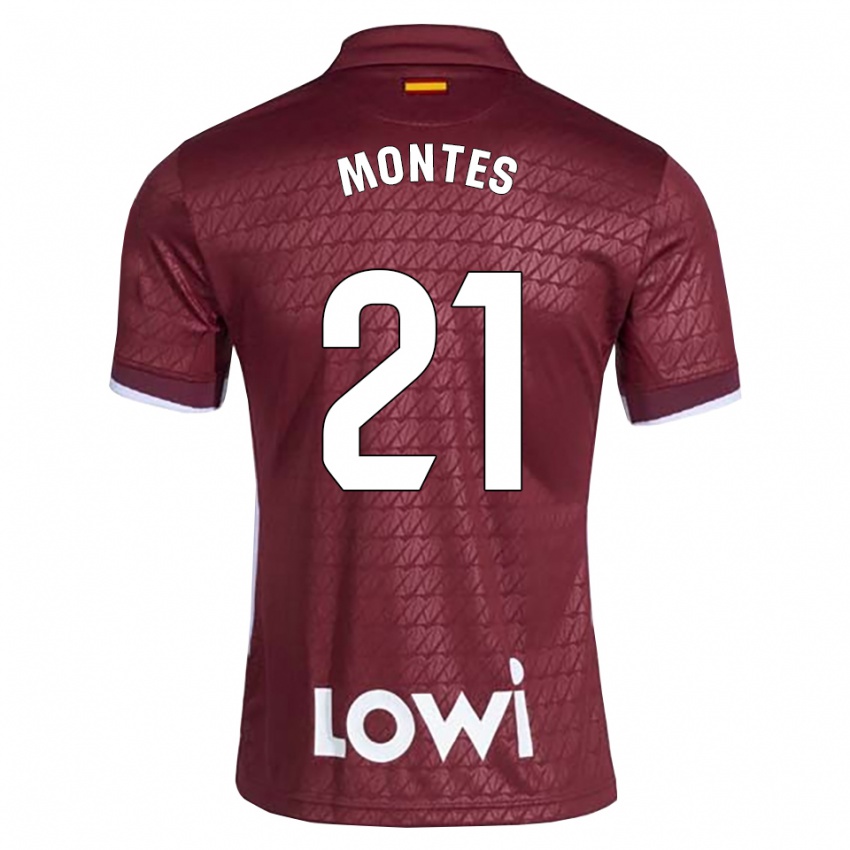 ילדים Jorge Montes #21 אדום כהה לבן הרחק ג'רזי 2026/27 חולצה קצרה
