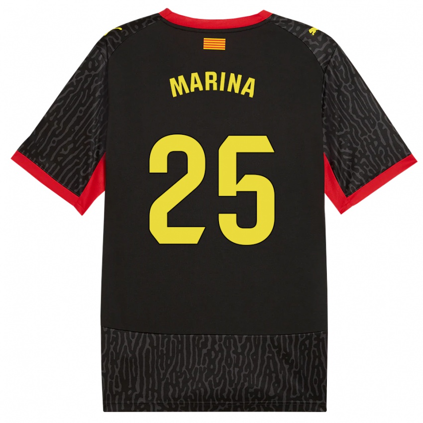 ילדים Sergi Marina #25 שחור צהוב אדום הרחק ג'רזי 2026/27 חולצה קצרה