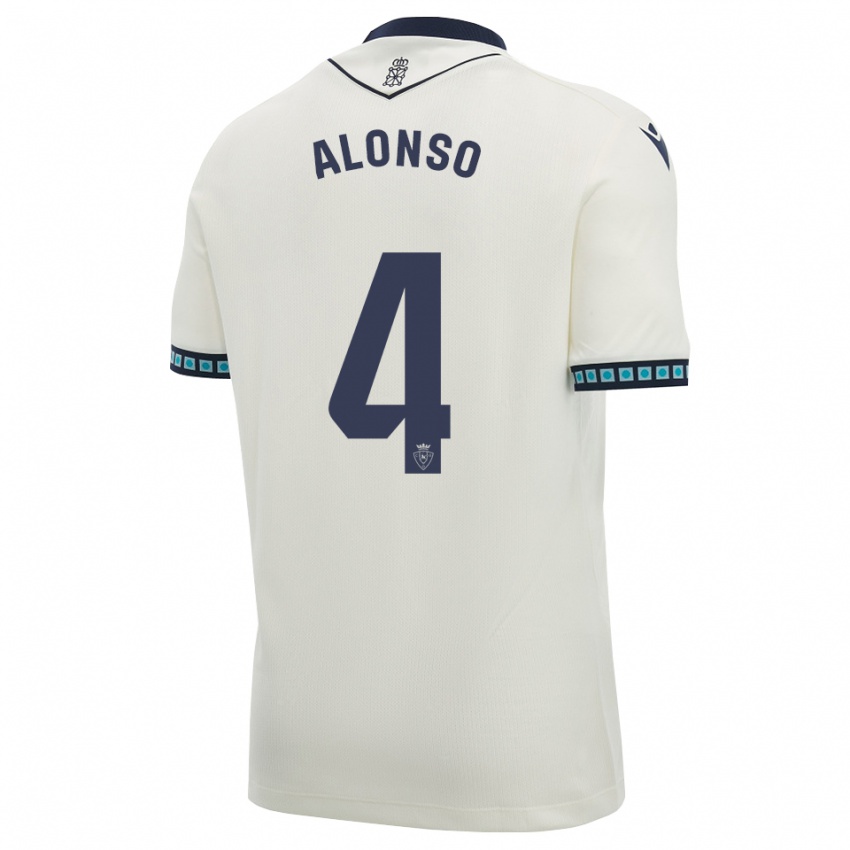 ילדים Ander Alonso #4 לבן שחור כחול שמיים בהיר הרחק ג'רזי 2026/27 חולצה קצרה