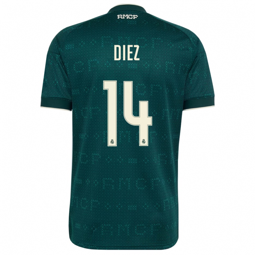 ילדים Carlos Diez #14 אפור כהה לבן הרחק ג'רזי 2026/27 חולצה קצרה