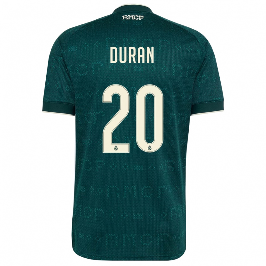ילדים Pol Duran #20 אפור כהה לבן הרחק ג'רזי 2026/27 חולצה קצרה